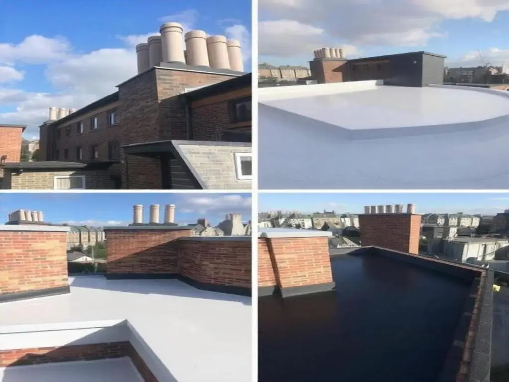 Multiple flat roof waterproofing projects completed in London with high-quality finishes.