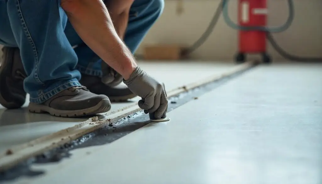 a worker Prepare the Surface to Applying liquid rubber waterproof sealant