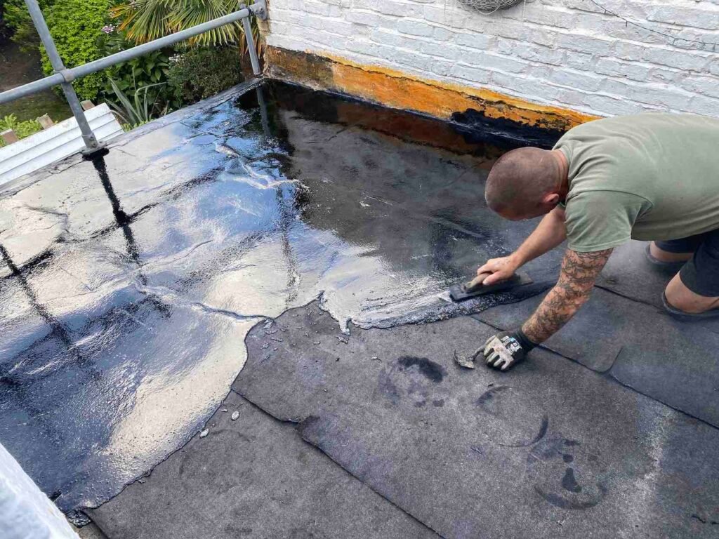 Protect Your London Flat Roof from Water Damage With Asphalt Waterproofing 4 Professional asphalt roof waterproofing repair in London