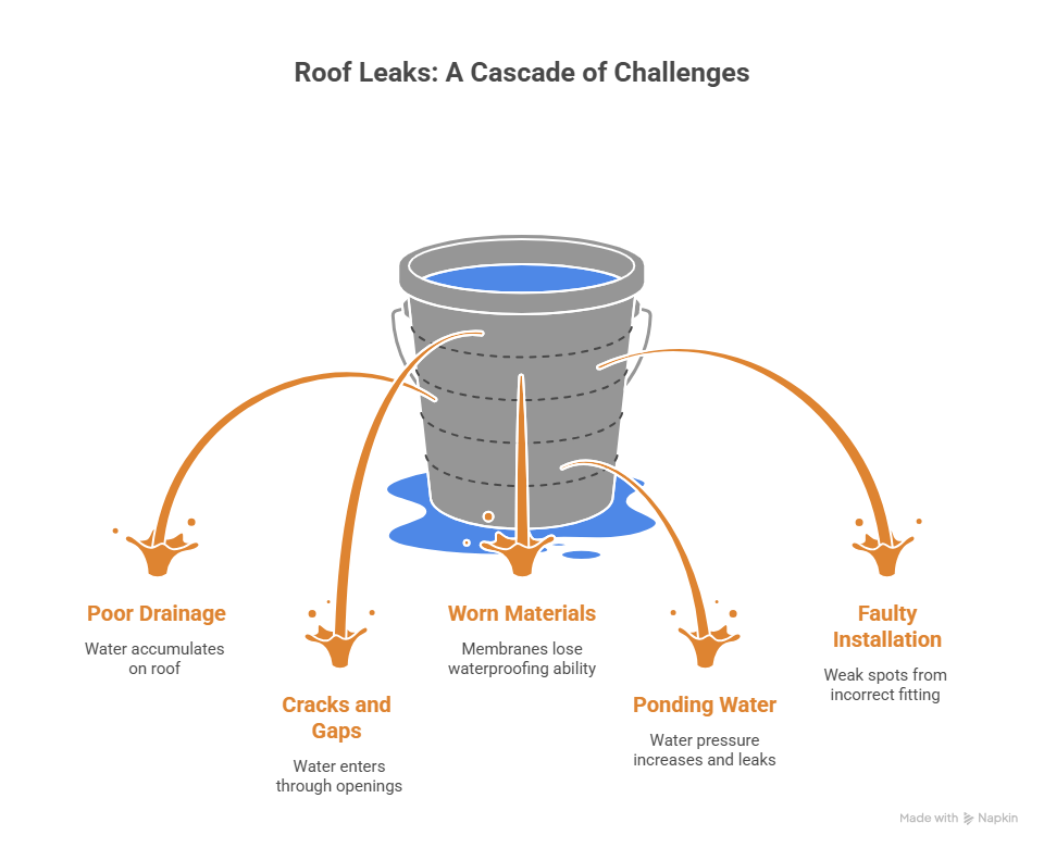 Protect Your London Flat Roof from Water Damage With Asphalt Waterproofing 1 Roof Leaks A Cascade of Challenges visual