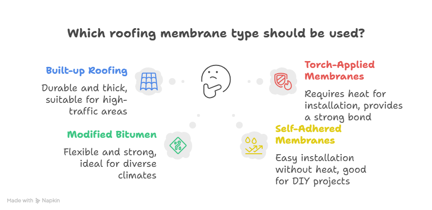 Protect Your London Flat Roof from Water Damage With Asphalt Waterproofing 3 Which roofing membrane type should be used visual