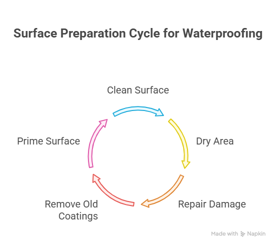 Surface Preparation Cycle for Waterproofing