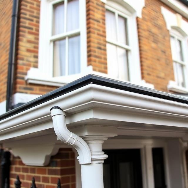 FAQ 1 Guttering system on a London period house exterior.